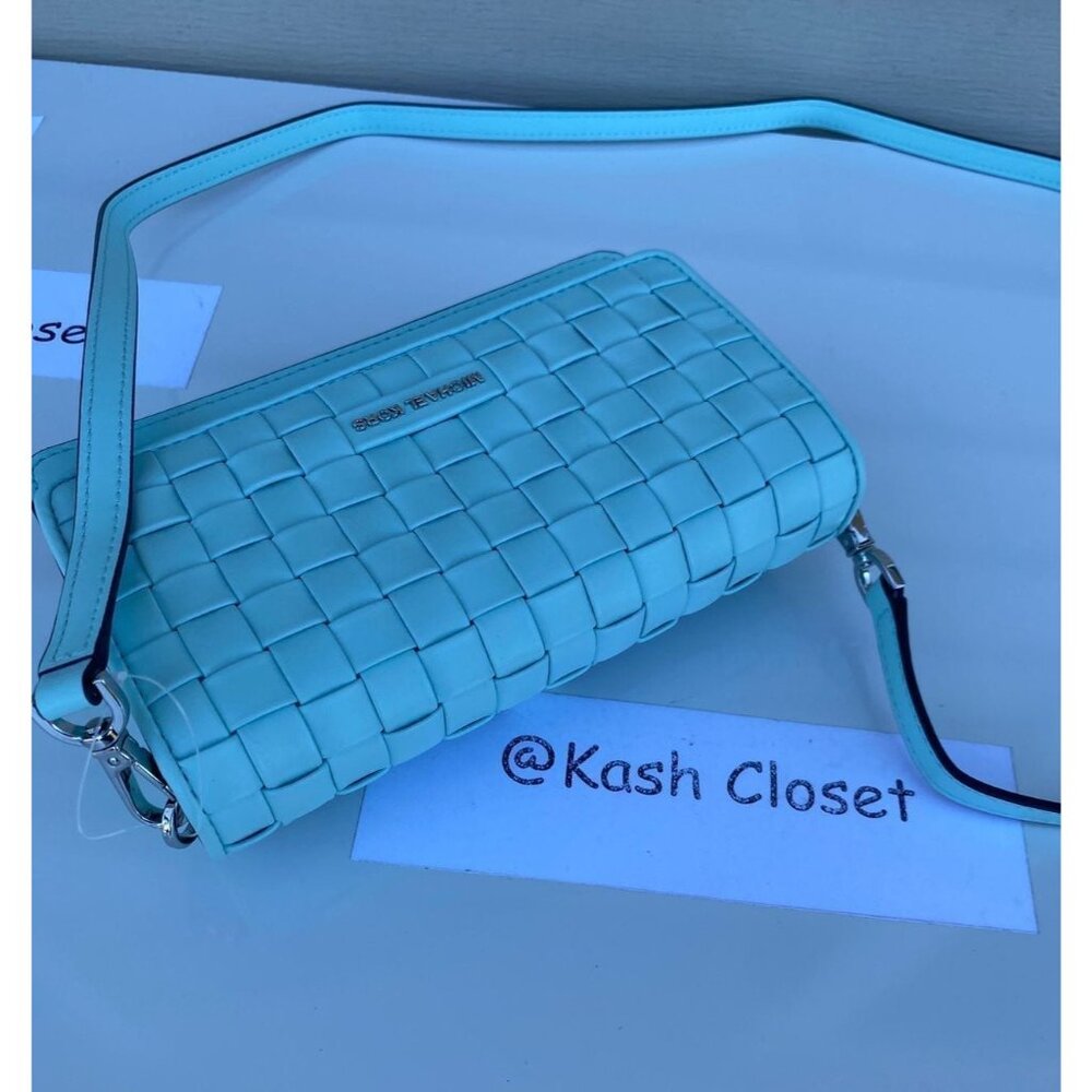 MICHAEL KORS Crossbody Phone jet set leather woven aqua - Picture 3 of 12